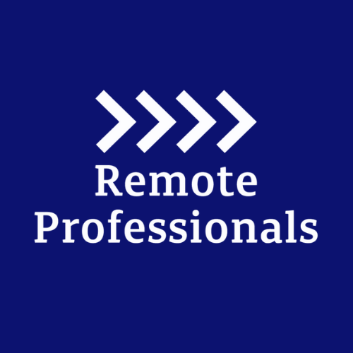 Remote Professionals Logo - White on blue